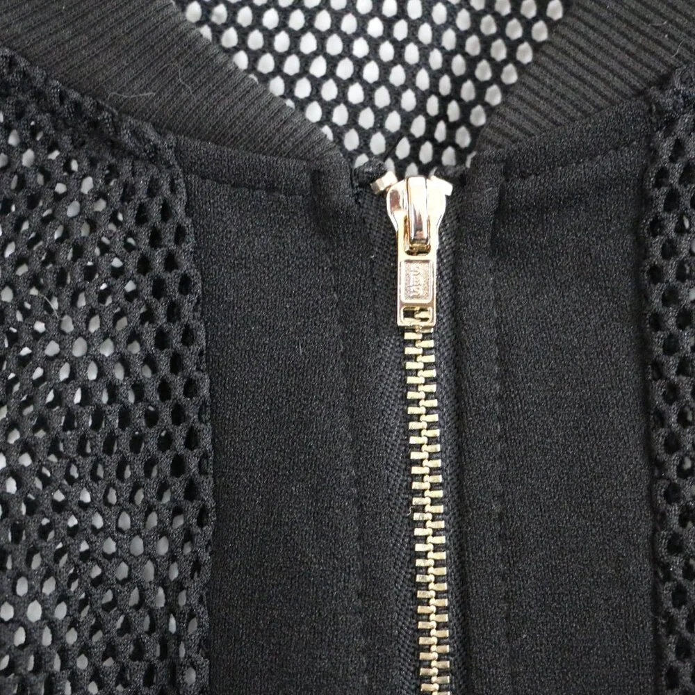 SHEIN Essence Zip-Up Mesh Bomber Jacket – Black 🖤 - Picture 3 of 6